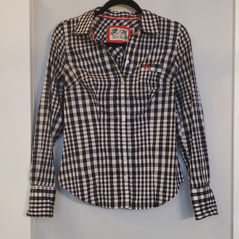 Guess jeans checkered blouse